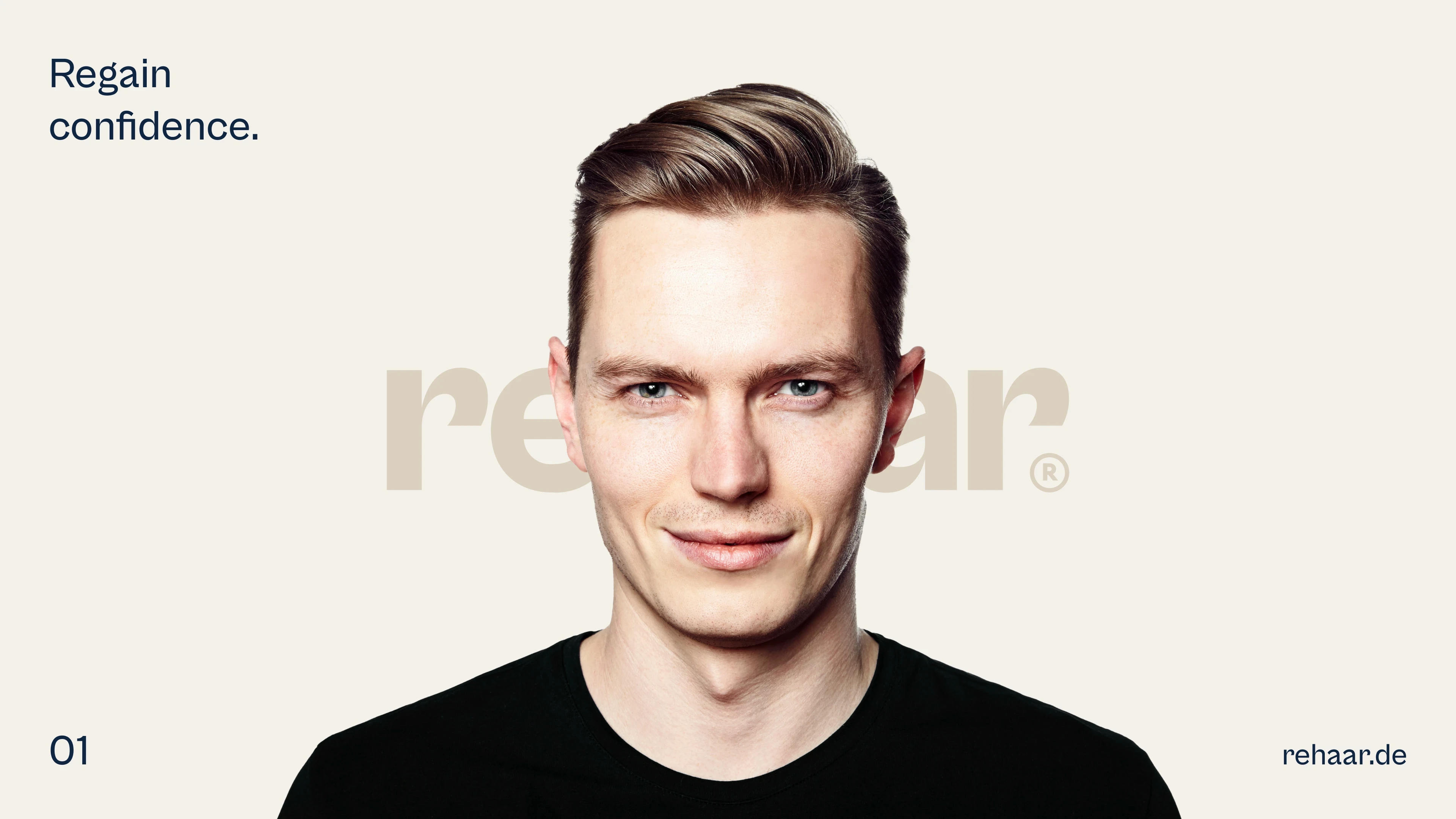 Confident man looking into camera
