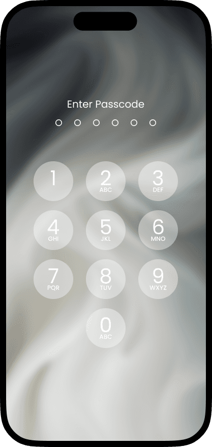 Number pad unlock screen to stop the alarm.