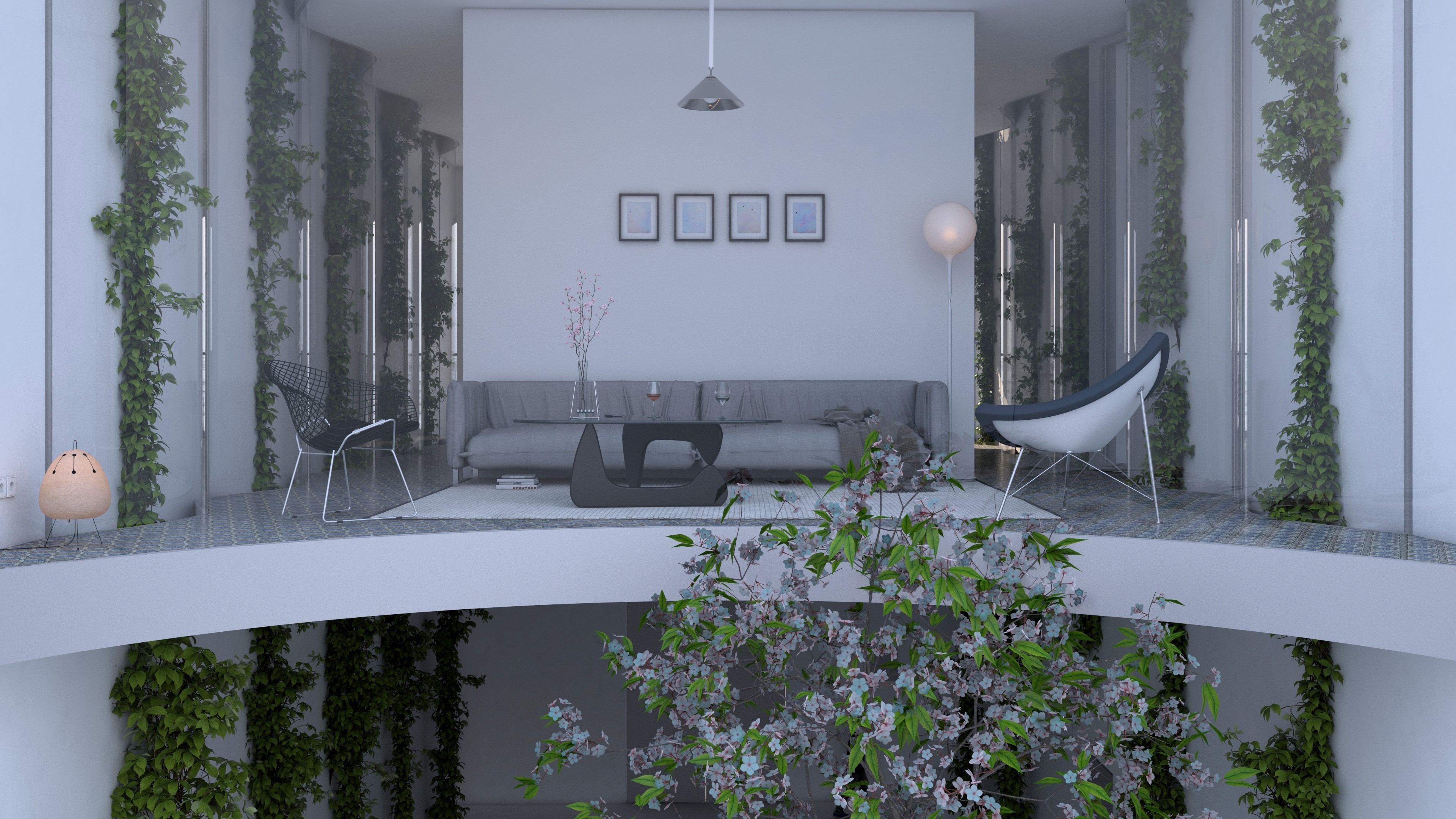 House in Lisbon perspective living room