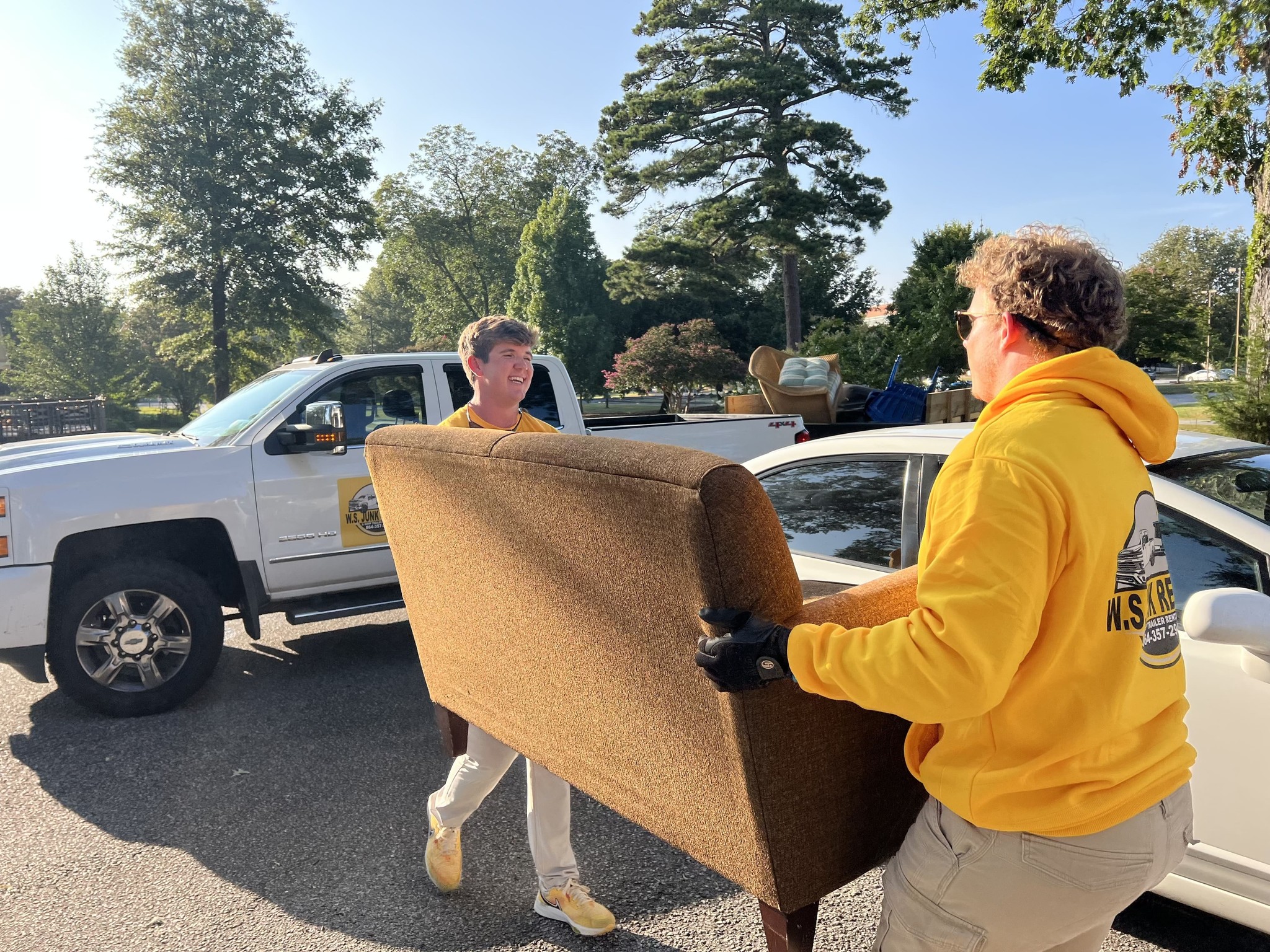 W.S. team moving furniture