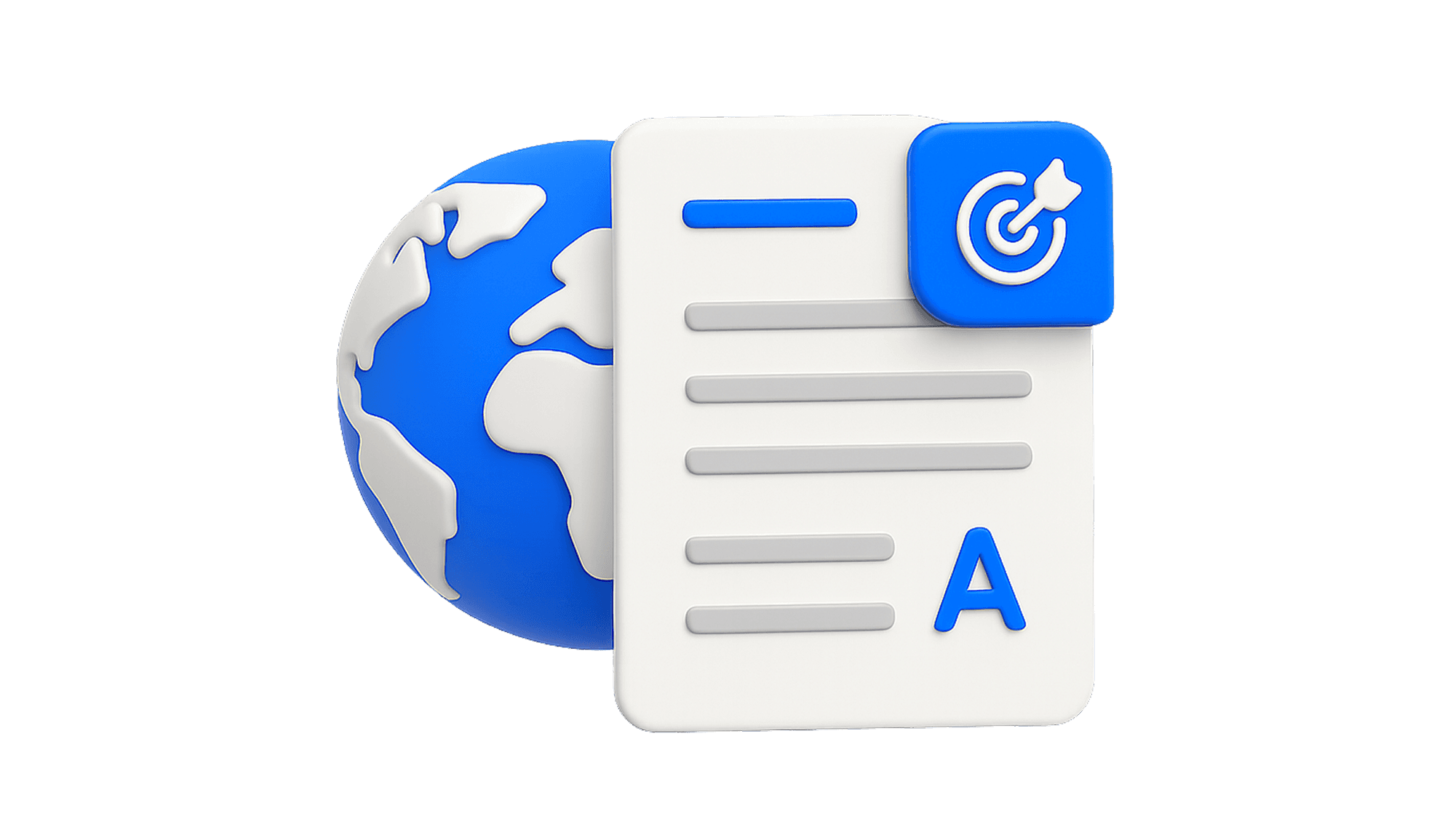 Document with globe and target icon, representing style and sub-style precision in localization