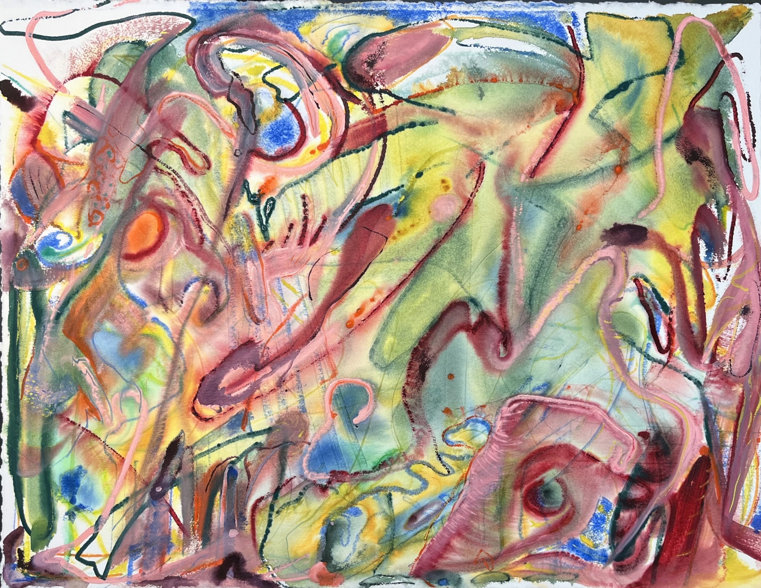 Not yet titled, 2024. Watercolor on paper, 33 x 44 inches (84 x 112 cm).