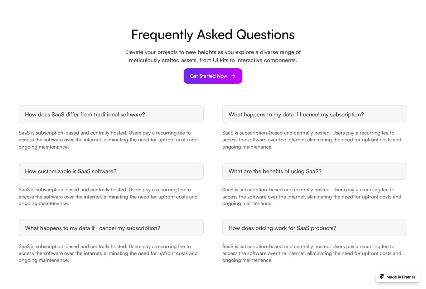 Framer FAQ Section v24
