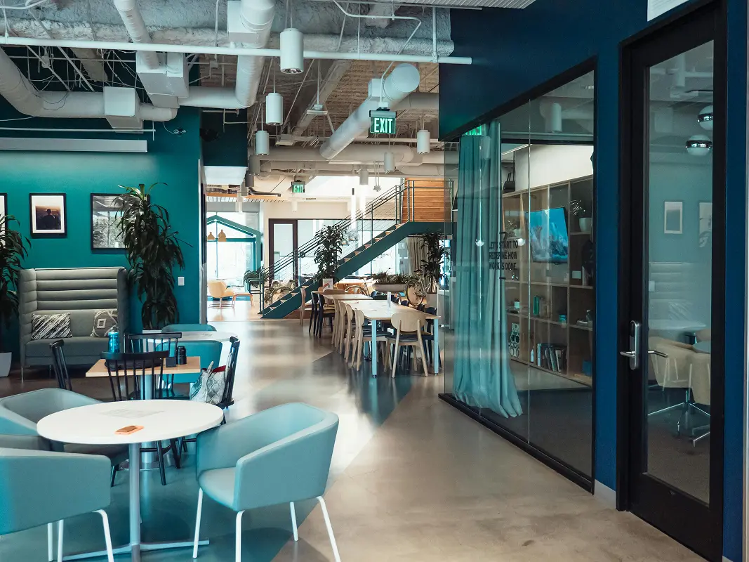 Modern open concept workspace in san francisco for startup company