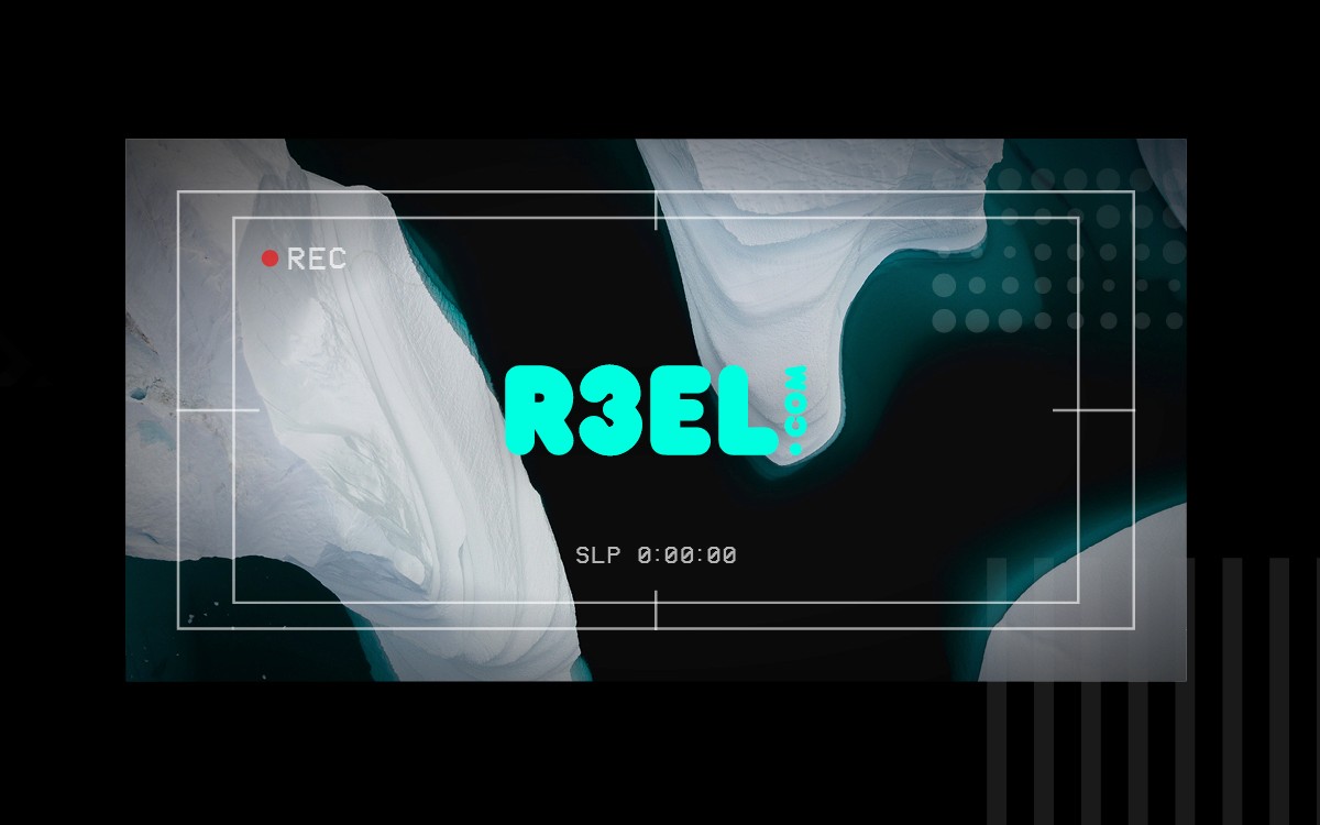 Video screen showing icebergs