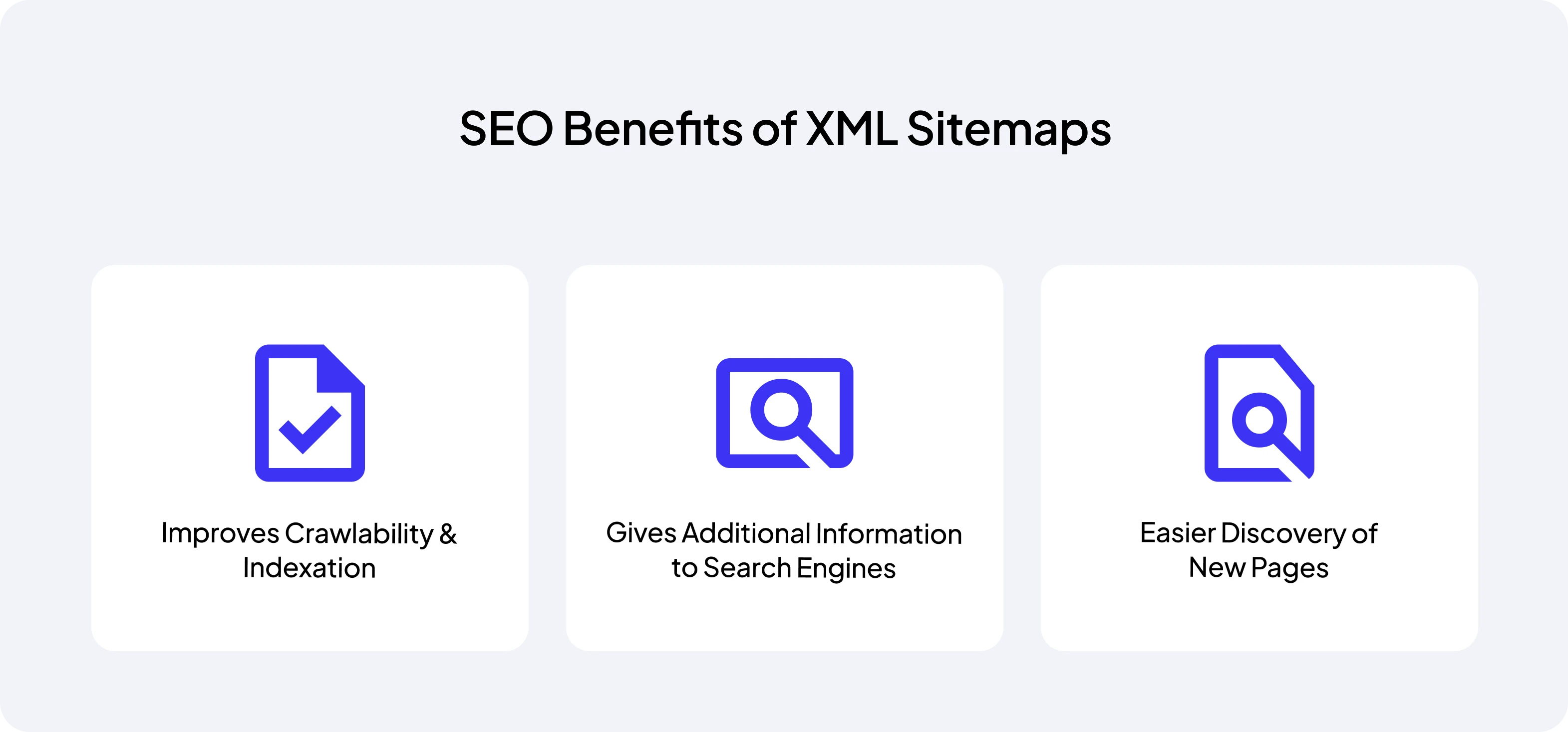 Explanation of SEO benefits of XML sitemaps in crawlability, indexation and additional information to search engines