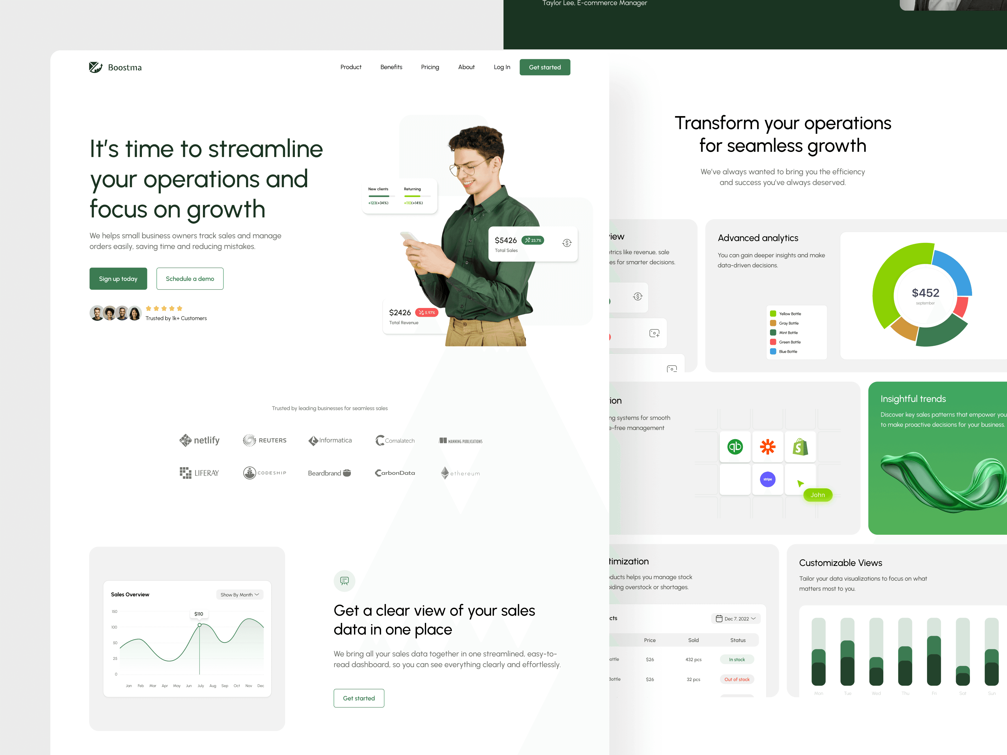SaaS landing page