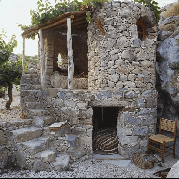 refugio construido en piedra
