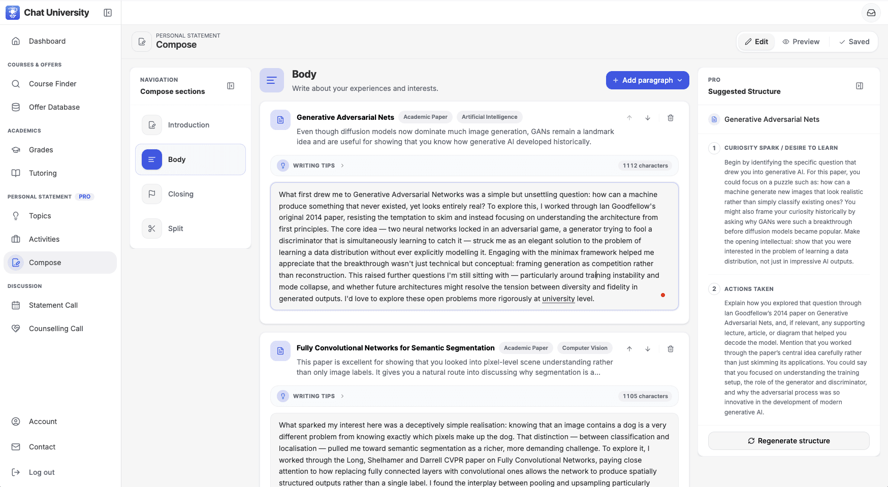 chat university app screenshot
