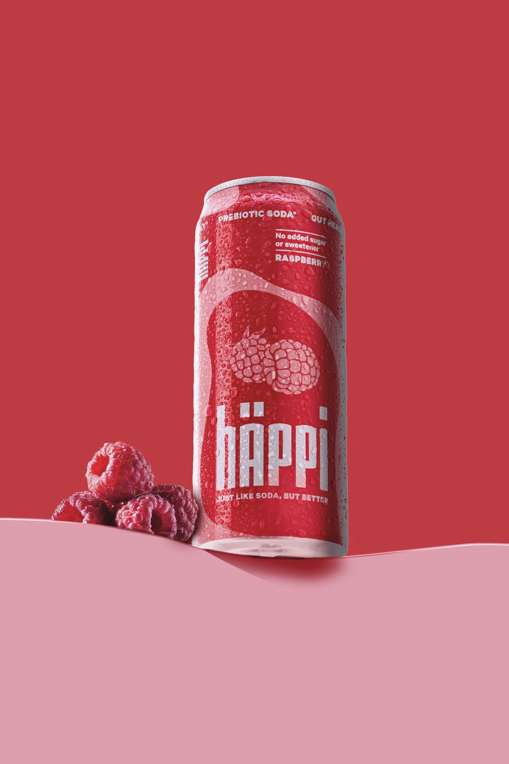 Dose Haeppi Himbeer-aufnahme von unten