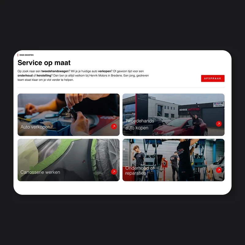 Heph Studios portfolio item henrik motors. Website laten maken oostende - item 5