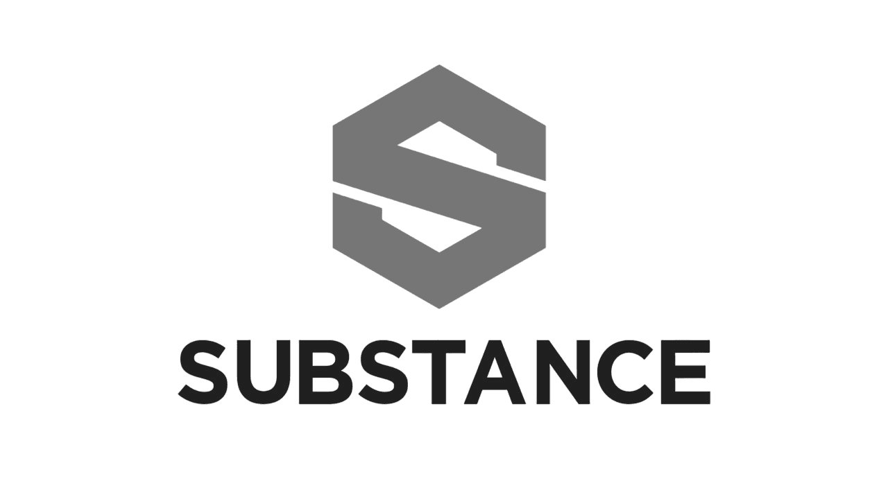 Unreal Engine logo in black and white, symbolizing the powerful 3D engine used for real-time rendering, virtual production, and immersive experiences