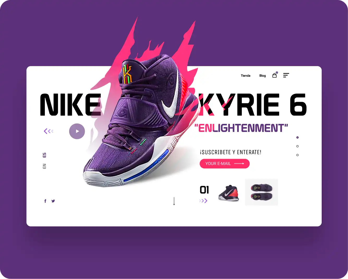 Diseño UXUI blog de zapatos