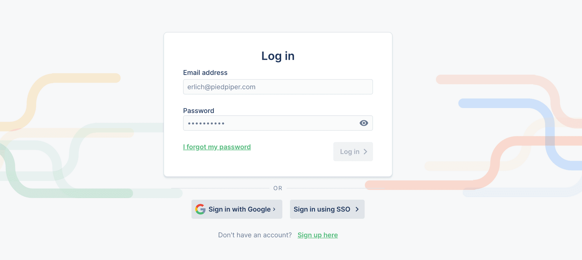 The Forest Admin log in page.