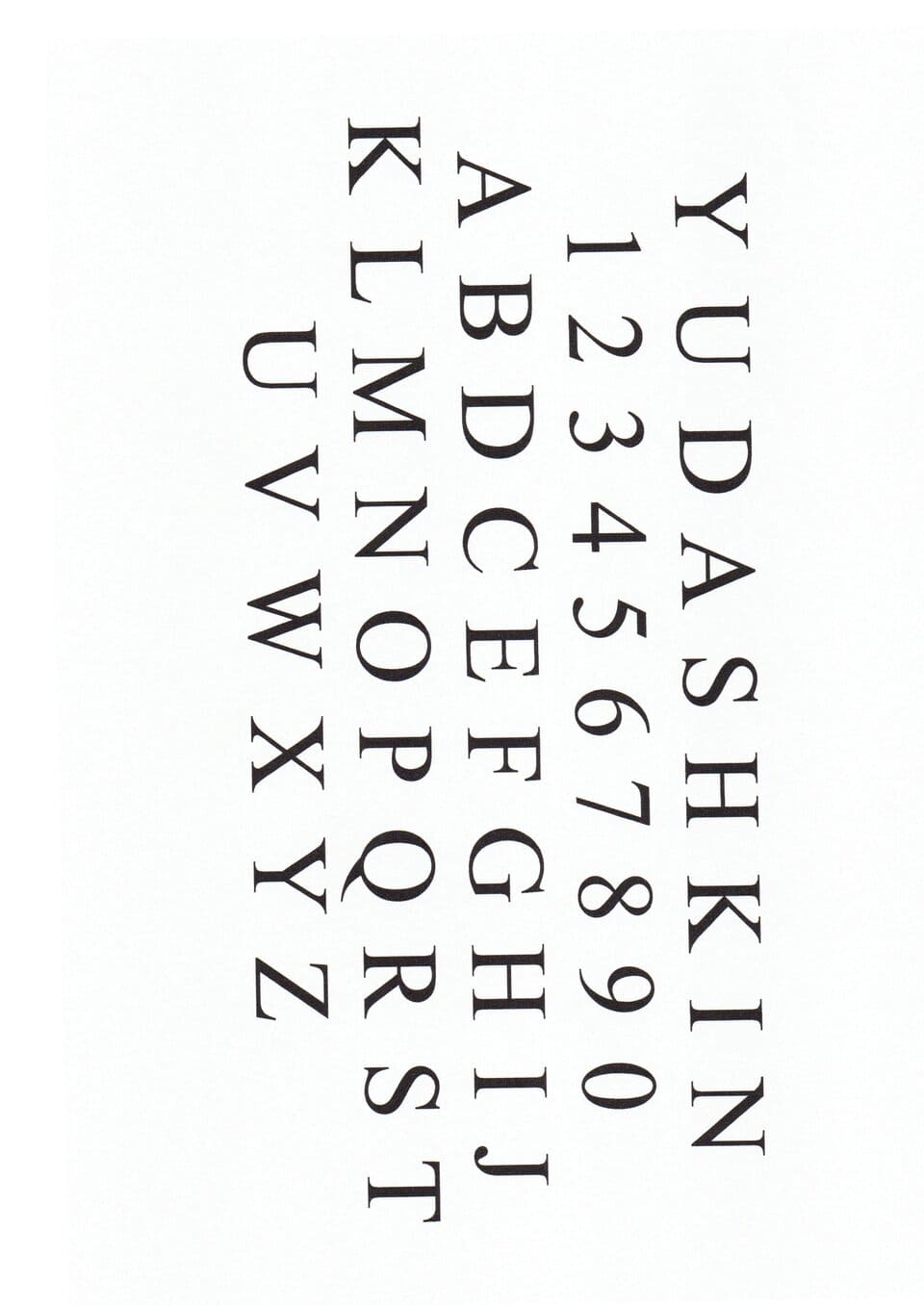 Letters and numbers in a serif font.