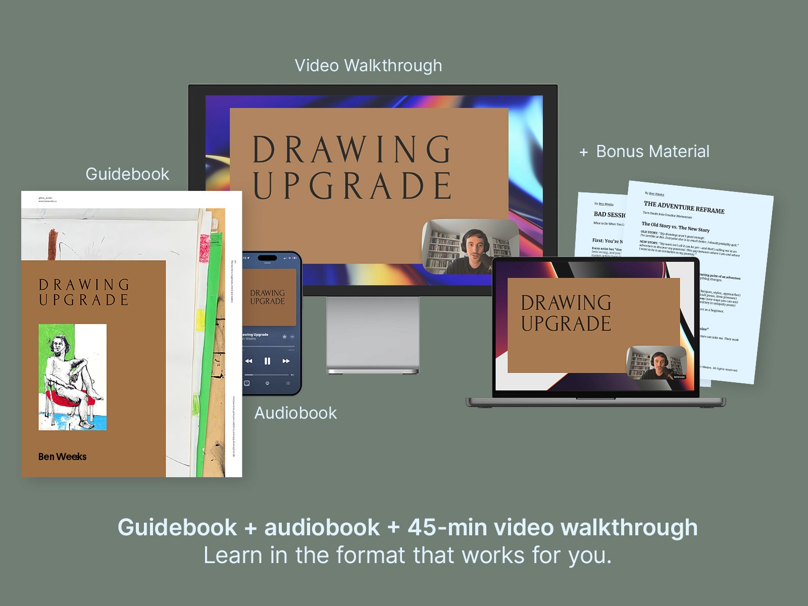 Drawing Upgrade Guidebook, Video Course and Bonus Handouts