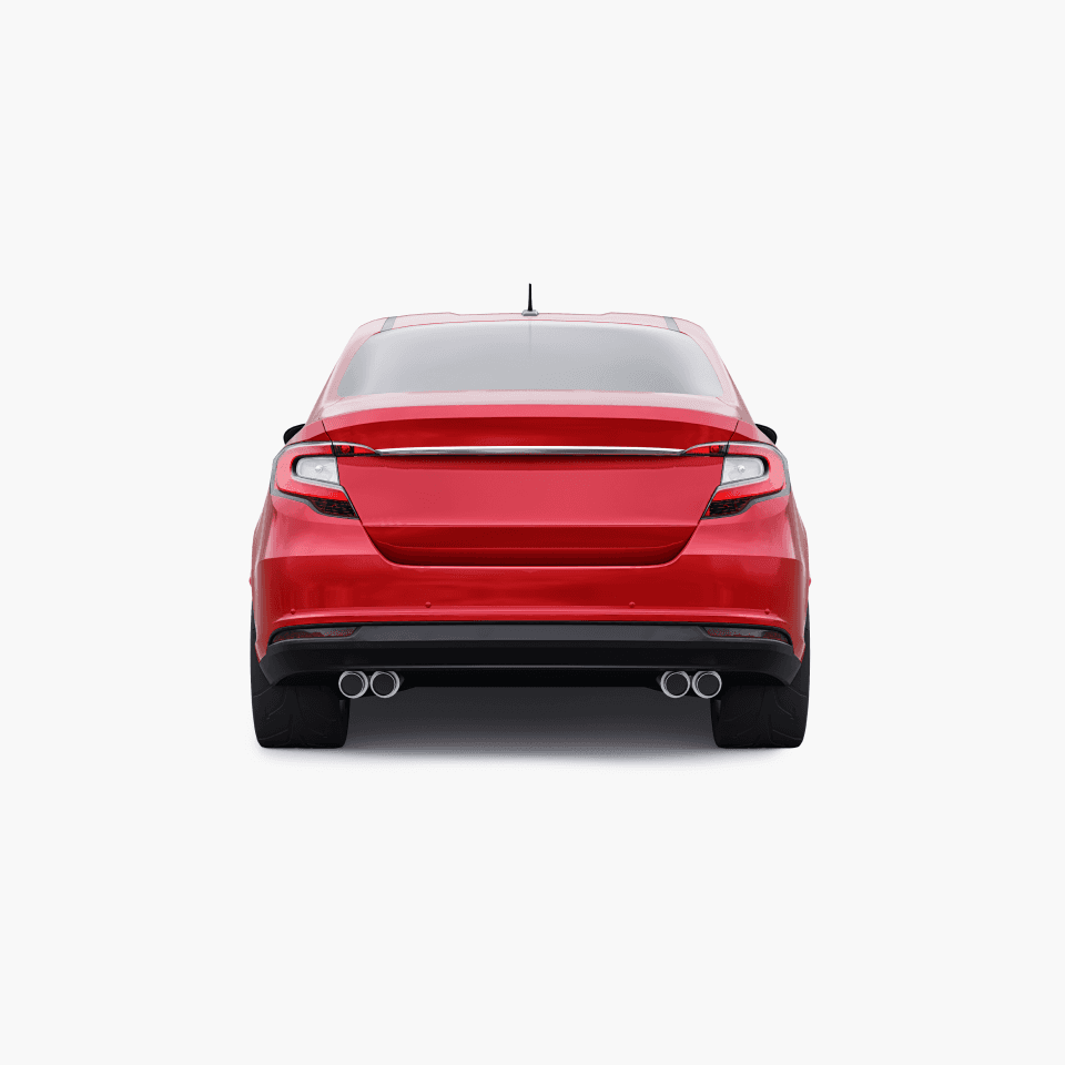 rear view of red car