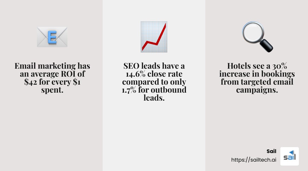 Email Marketing Impact - digital marketing solutions for hotels infographic 3_facts_emoji_grey