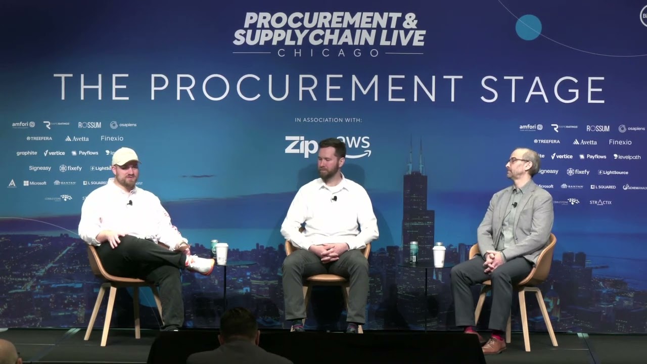 Spencer Penn speaking on the Procurement Stage at Procurement & Supply Chain LIVE Chicago