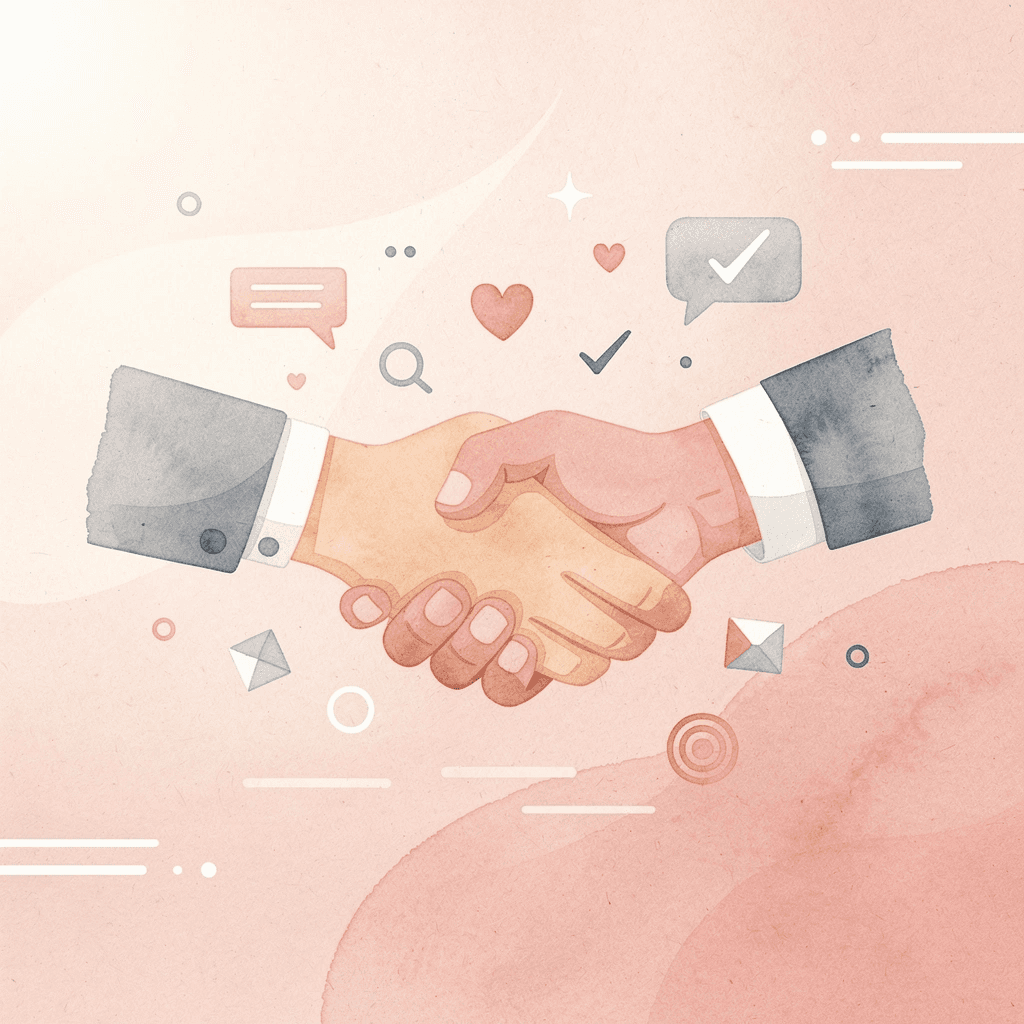  Illustration of hands connecting, representing language learners and tutors