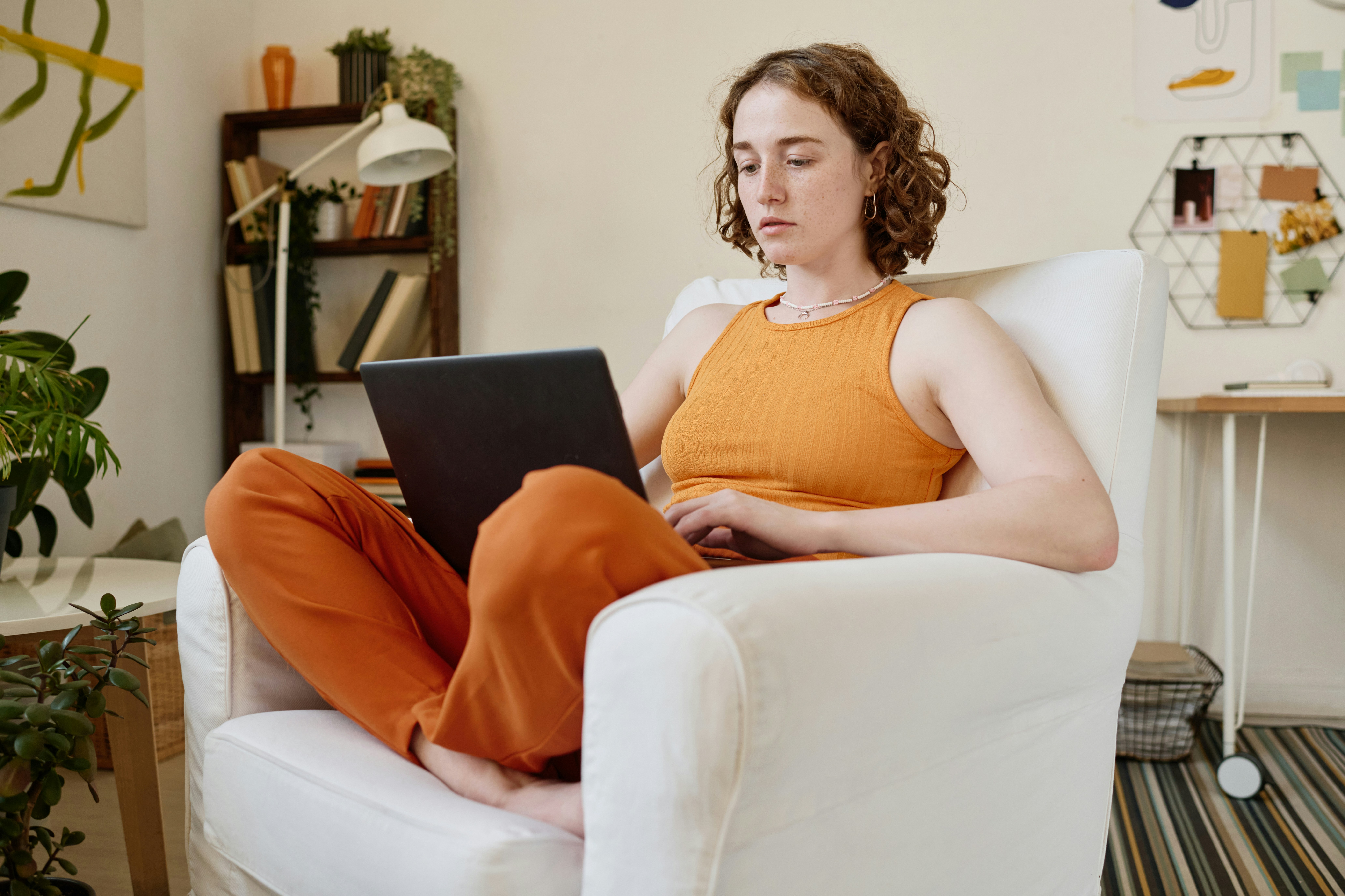 Woman building online product with ease