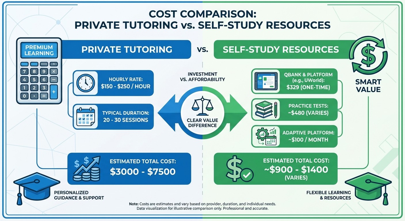 Step 2 CK tutoring vs self-study cost comparison infographic