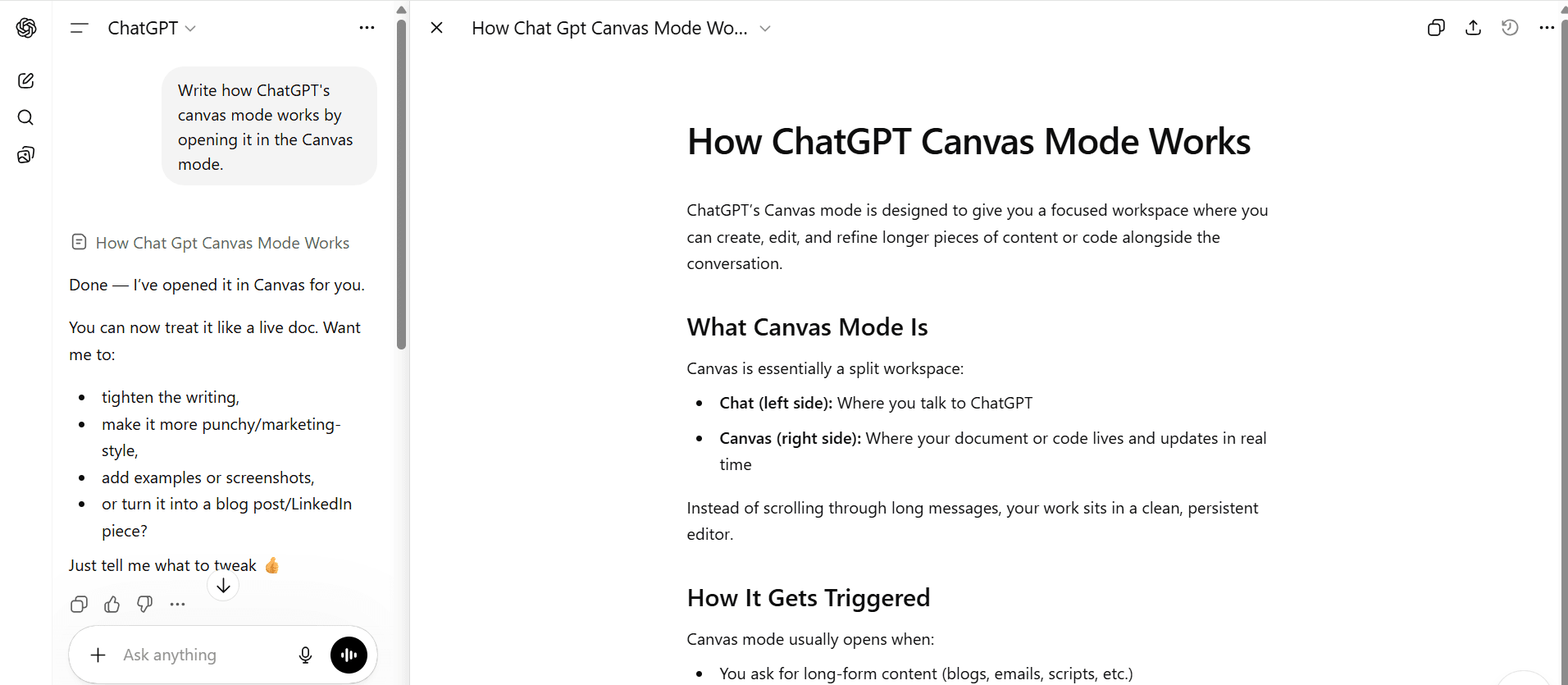 Chatgpt advanced features canvas