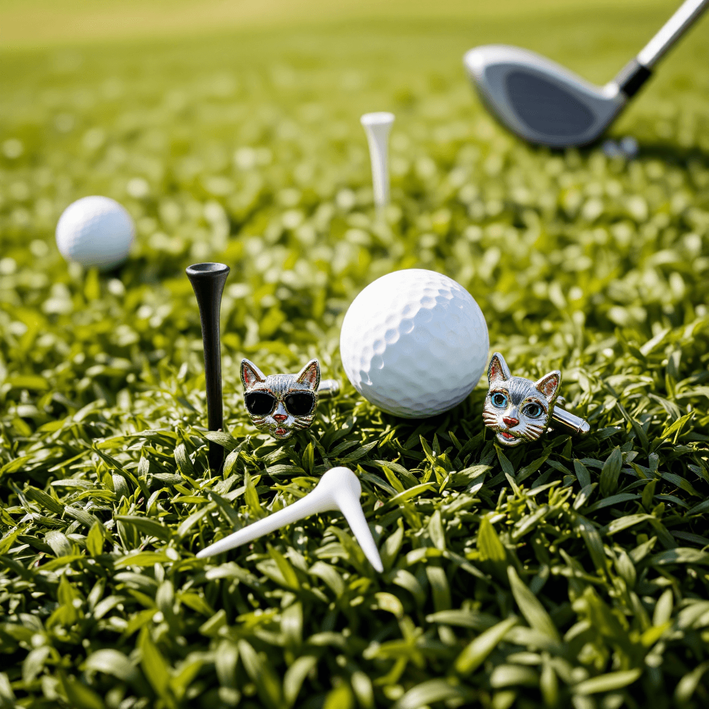 product photography of a pair of decorative cufflinks with a playful design