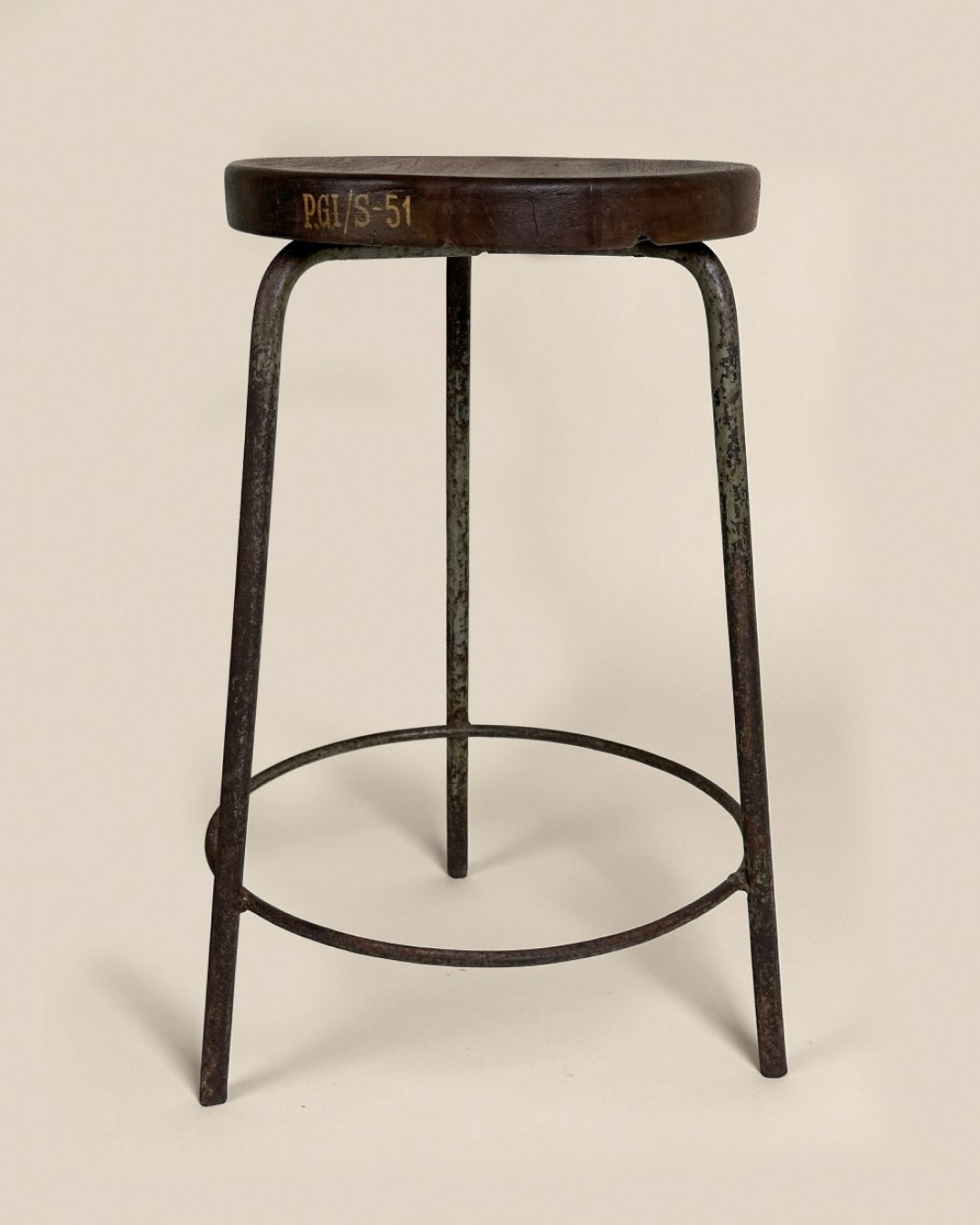Iron Stool by Pierre Jeanneret 
