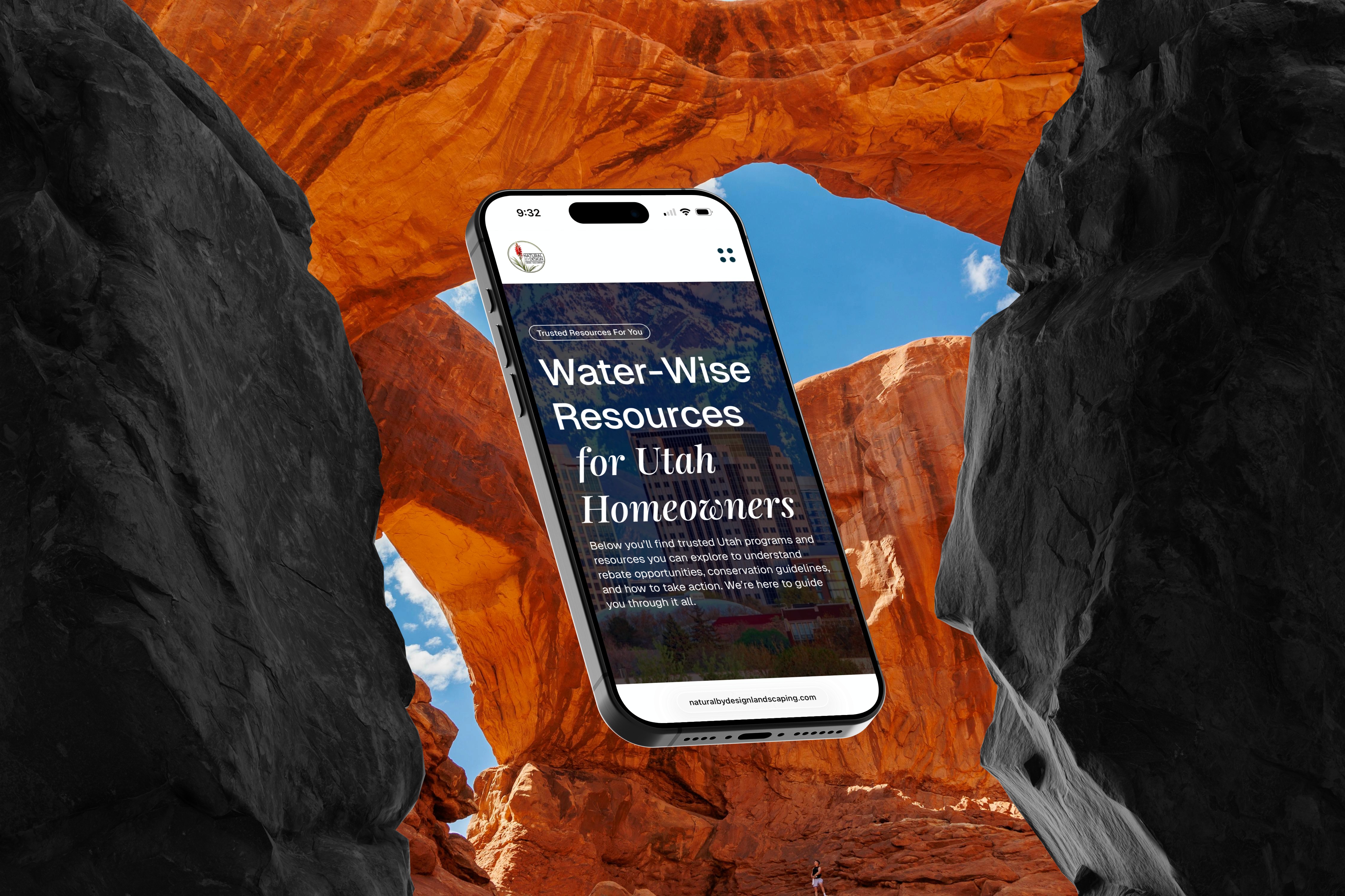 iPhone mockup for Natural By Design