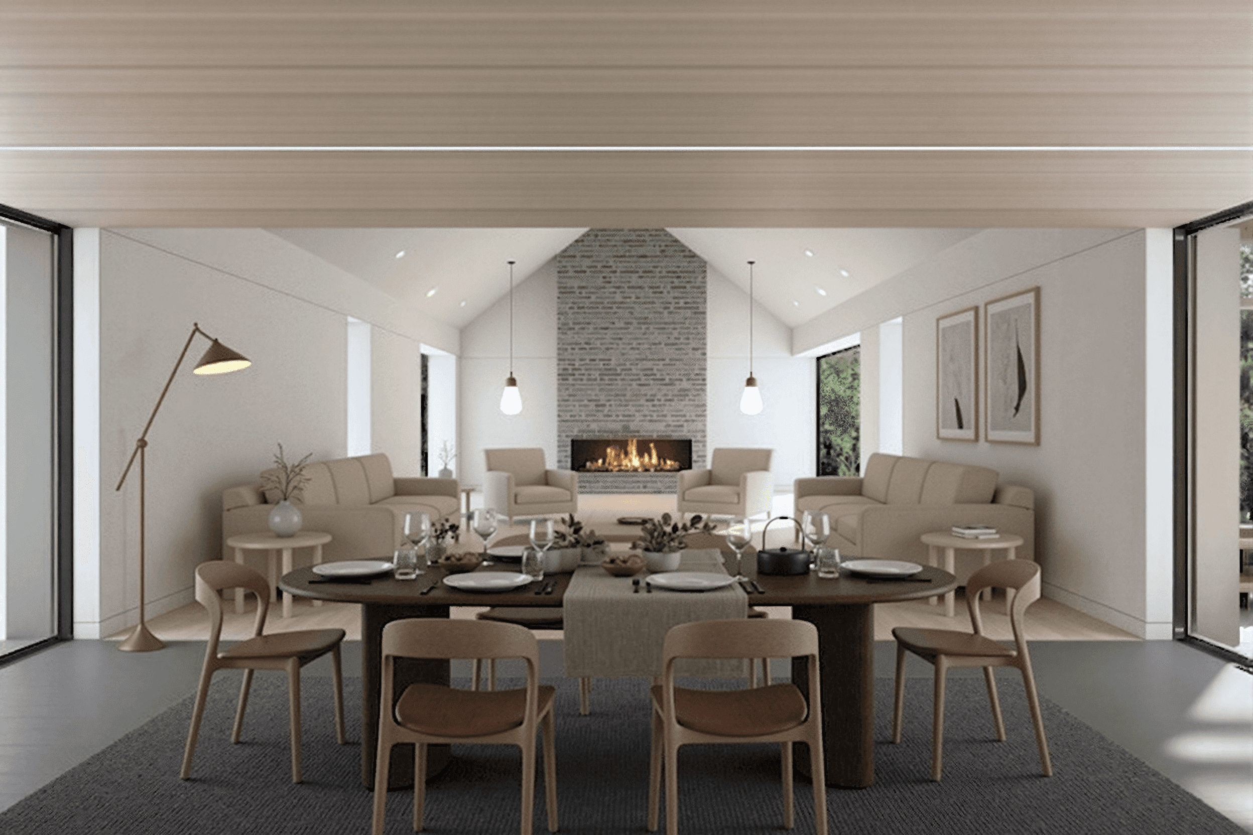 dining-cb2-fireplace-vualted-ceiling-custom-luxury-modern-house-residential-newton-ma-mava