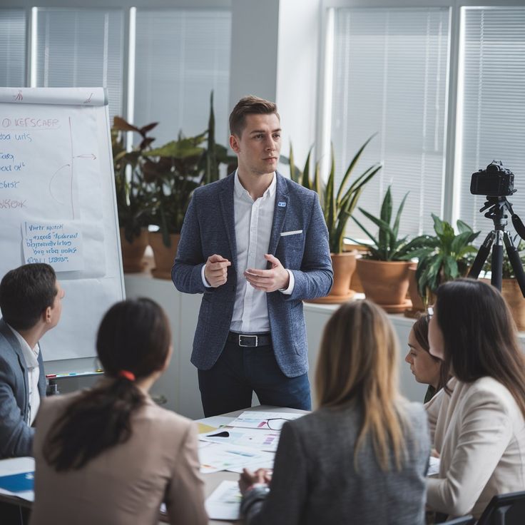man standing behind flat screen computer monitor