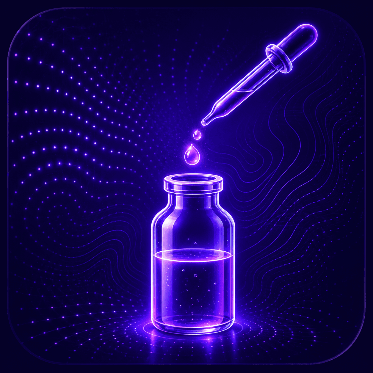 Dropper releasing a drop into a vial