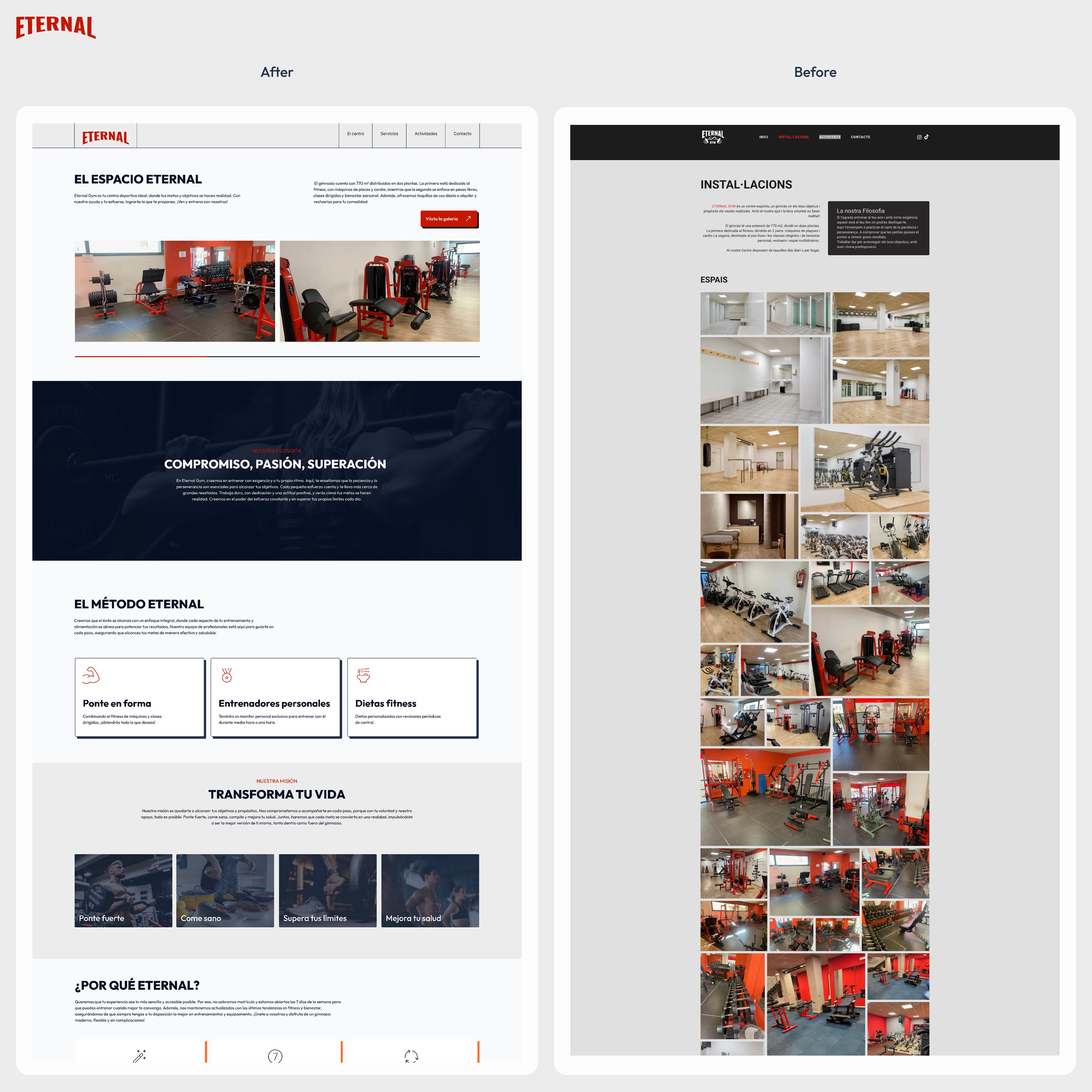 Eternal Gym - Site page
