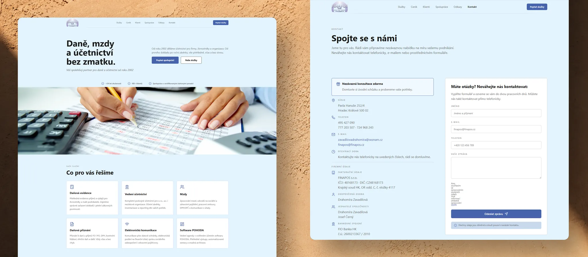 Případová studie kompletního redesignu a tvorby důvěryhodného firemního webu pro účetní a poradenskou kancelář.