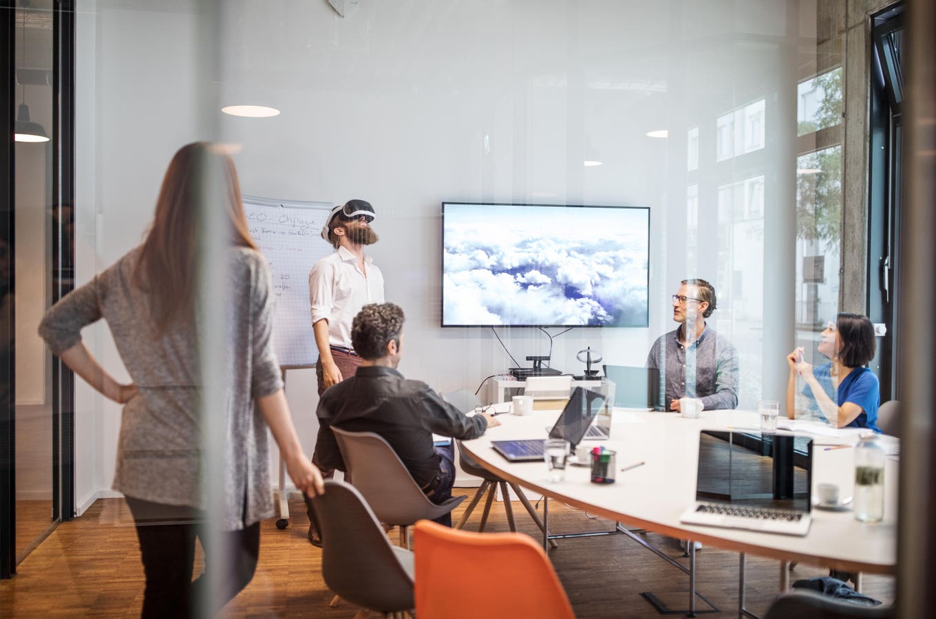 blue and white round illustration