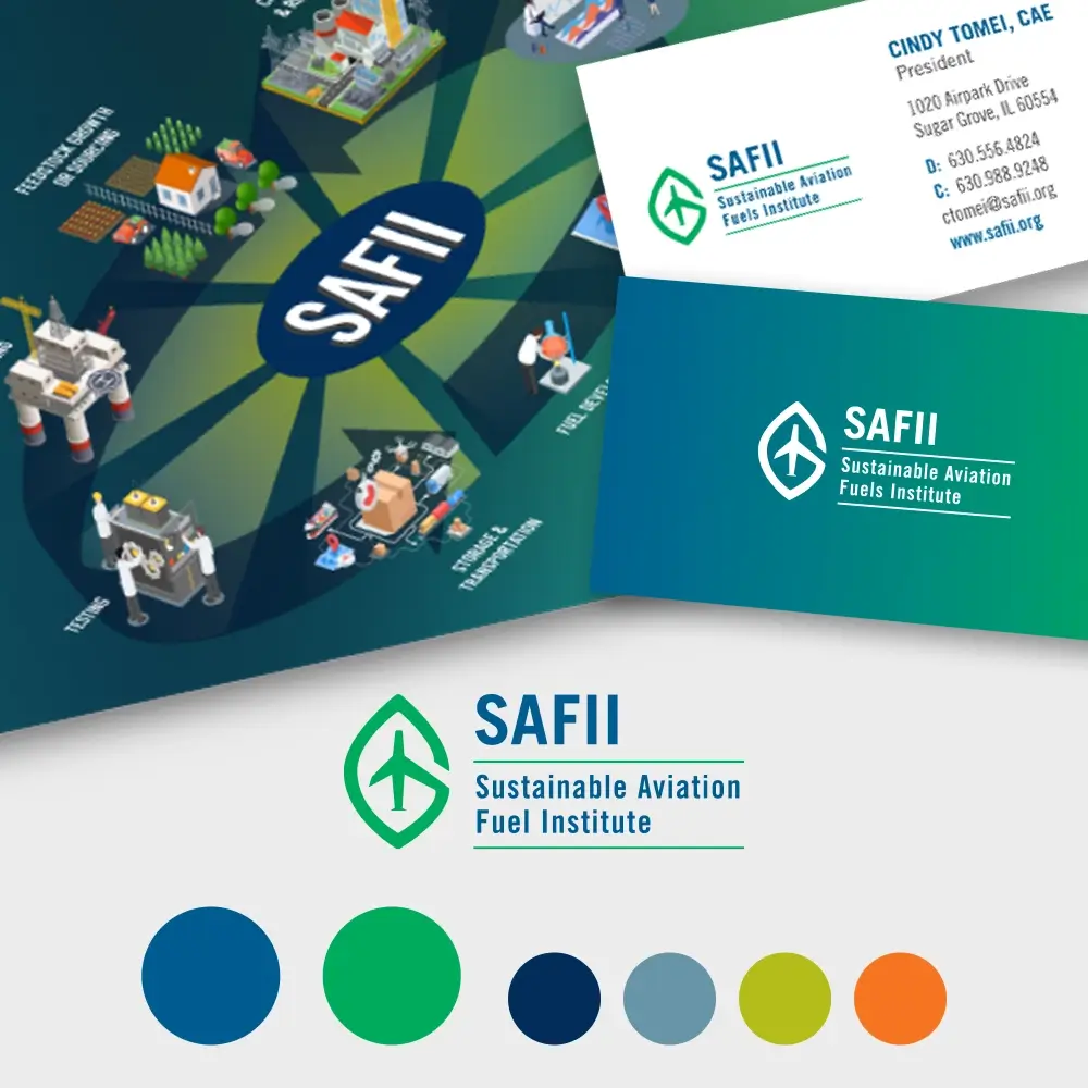 Brand development & launch for SAFII, a training institute for the sustainable aviation fuel supply chain