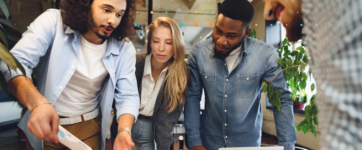 people looking at paper notes