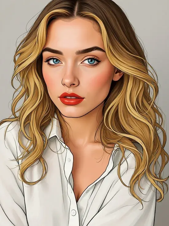 Blonde girl AI portrait by AI woman generator
