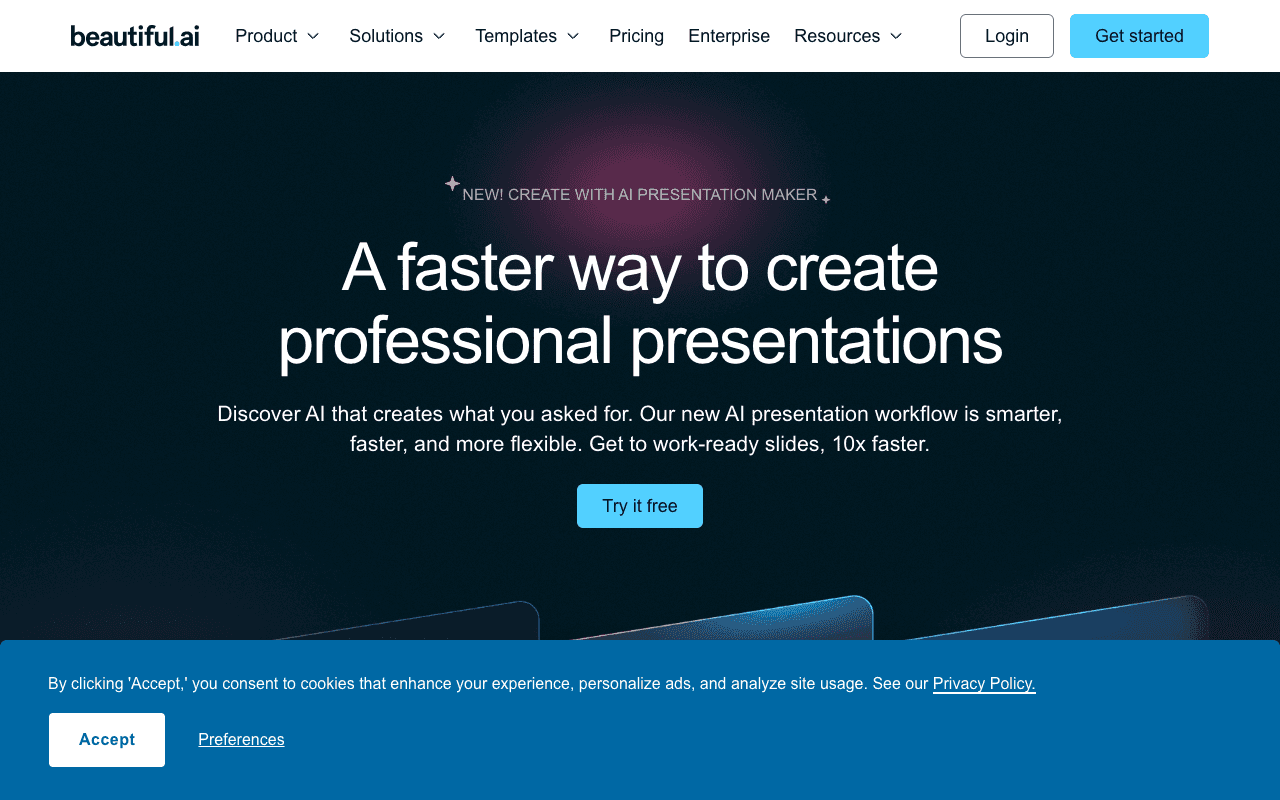 Beautiful.ai екранна снимка