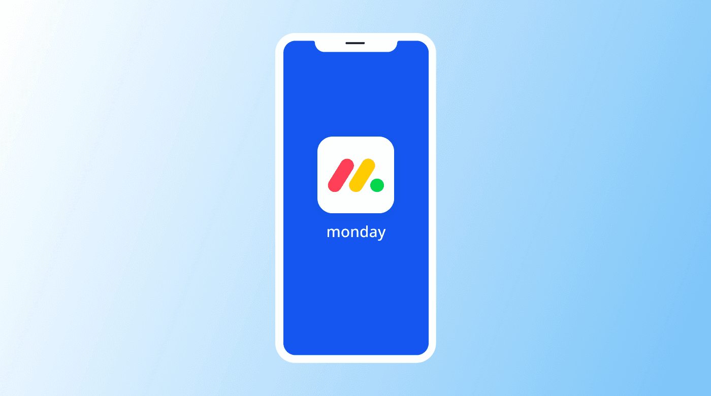 Monday.com app icon on smartphone display