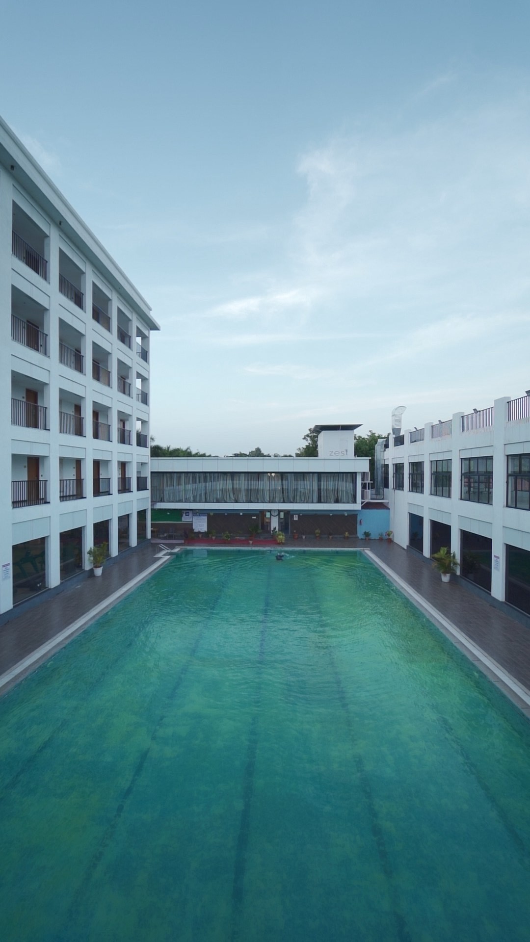 blue swimming pool