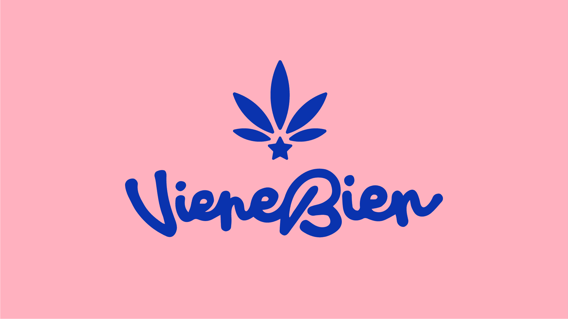 The image features the logo of "NiepeBien" in light blue cursive script against a dark blue background, accompanied by a stylized white cannabis leaf above the text. Below the logo, the tagline "Para grandes males, remedios sencillos." is displayed in smaller white text.
