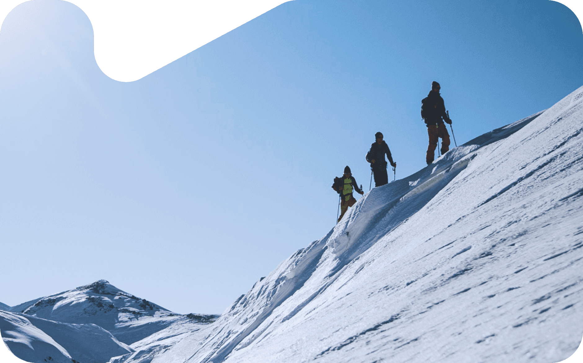Hiking the peak before skiing down in Bogicevica Valley, Montenegro 