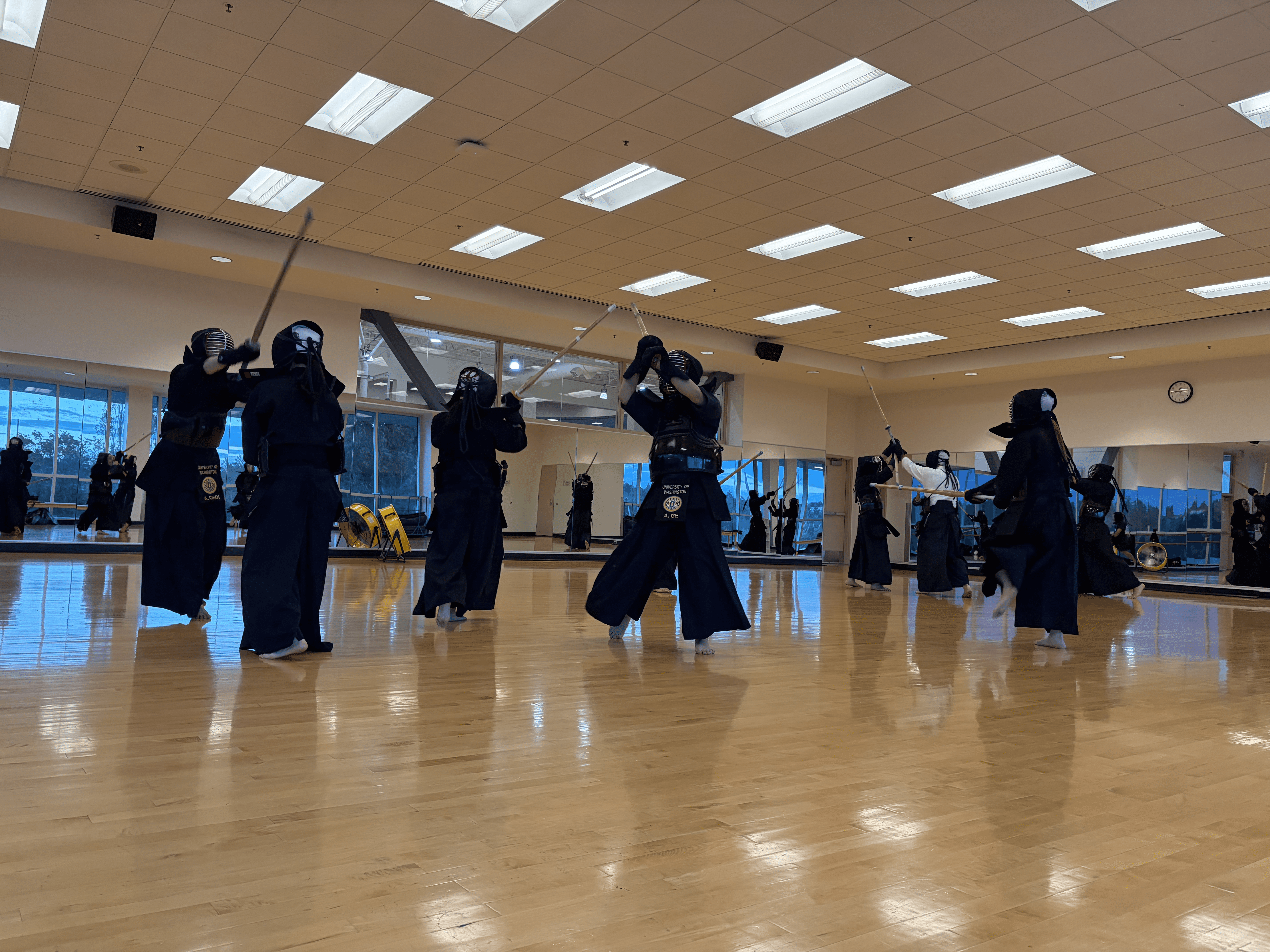 Practicing kendo