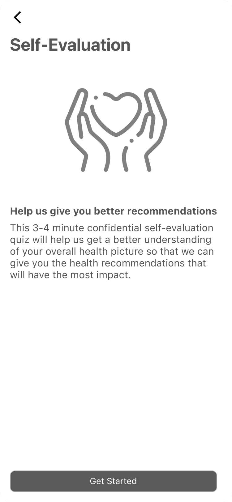 Self-evaluation main page