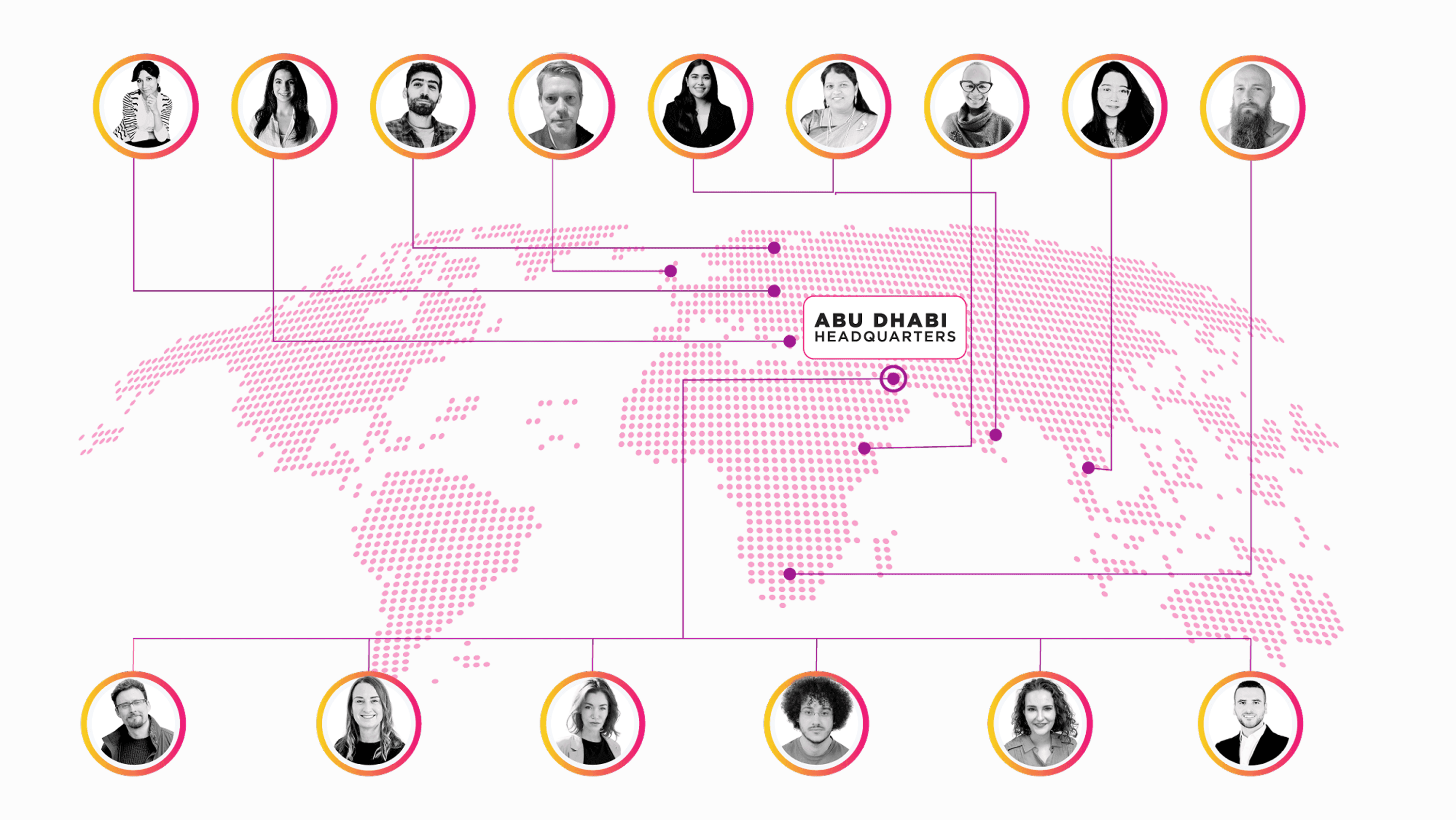 Professional.me team locations graphic
