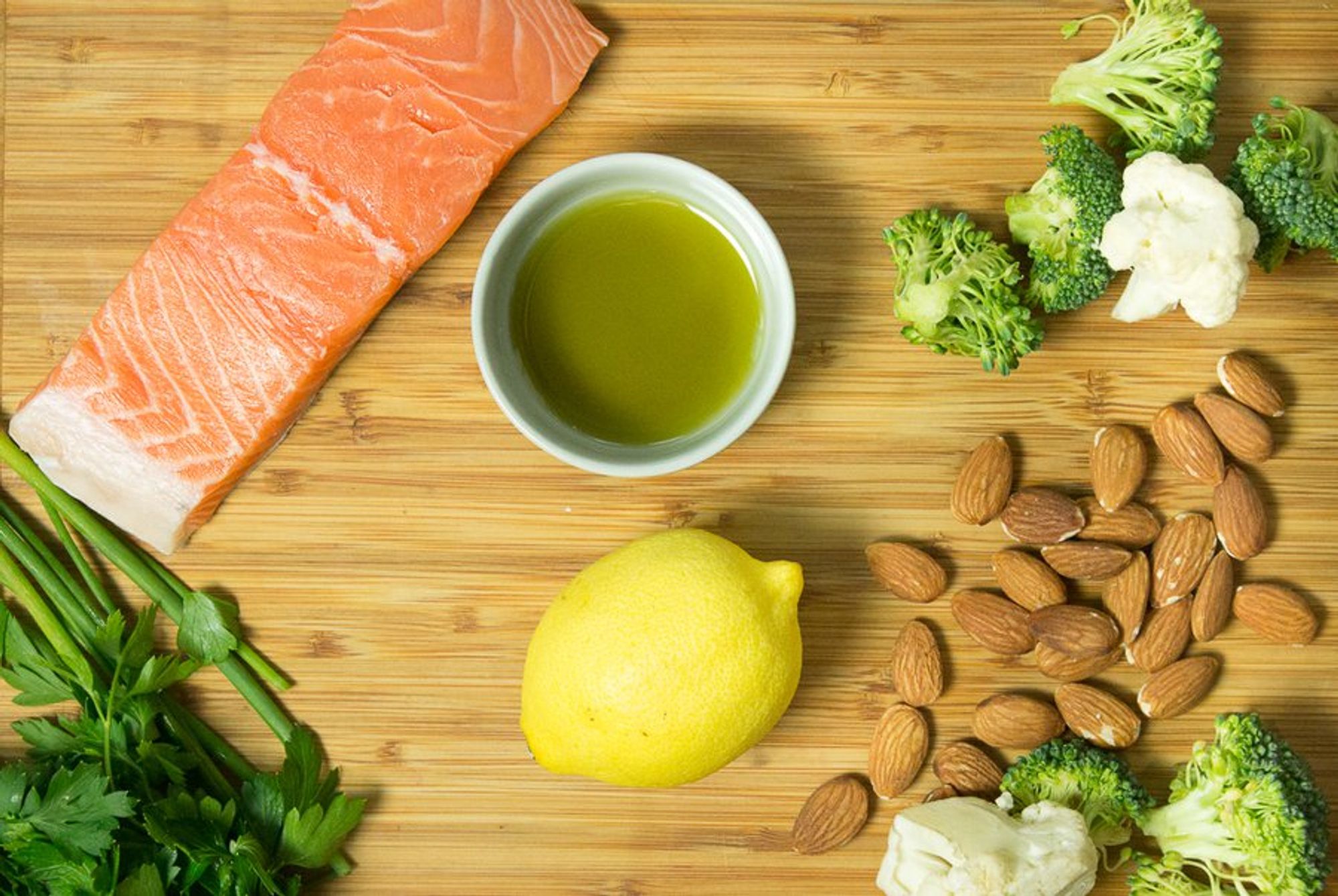 ingredients for almond and herb salmon