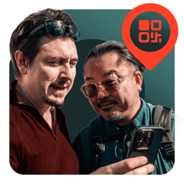 Chris & Natsuki on a phone