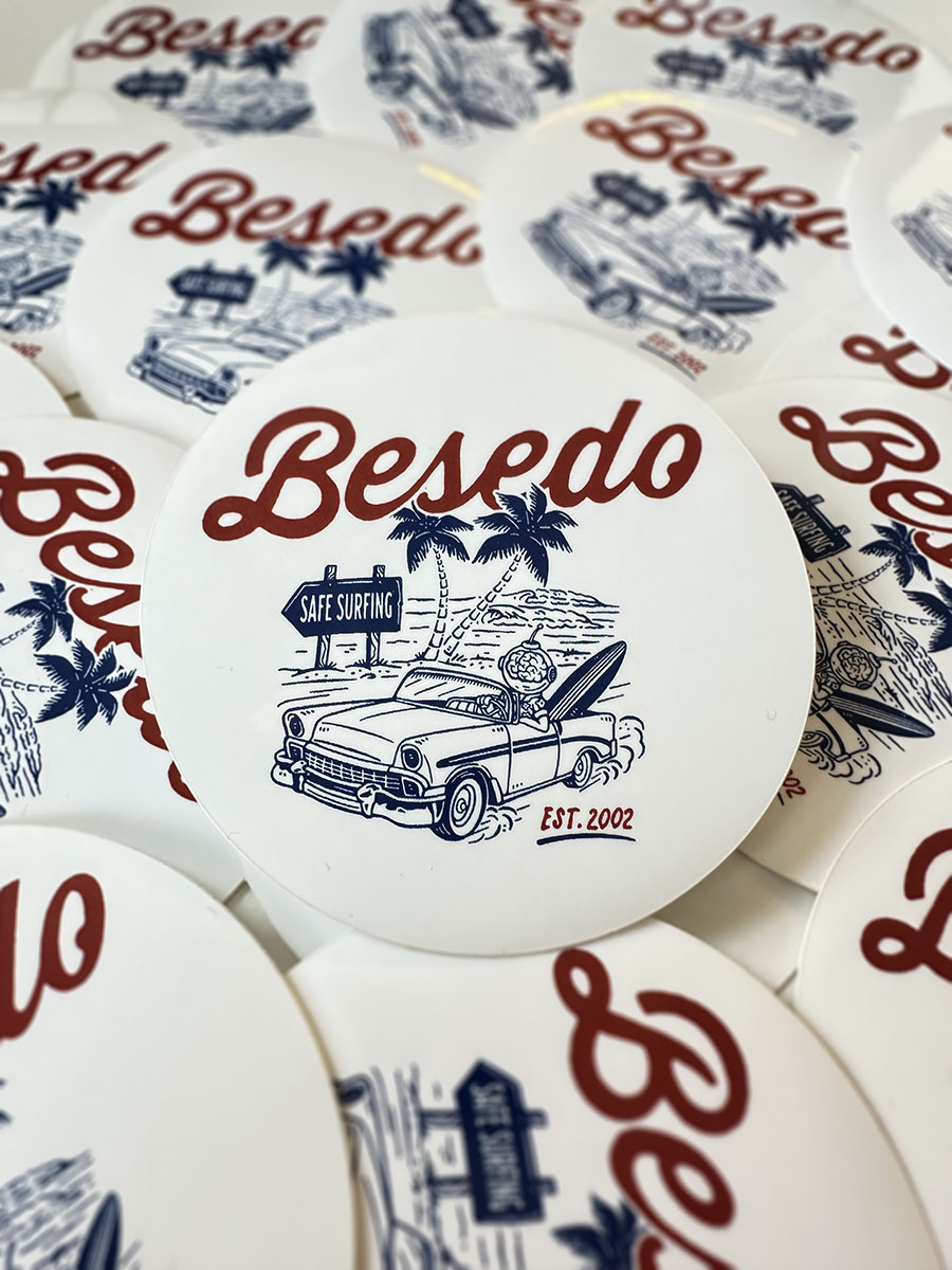 Photo of sticker with Besedo on